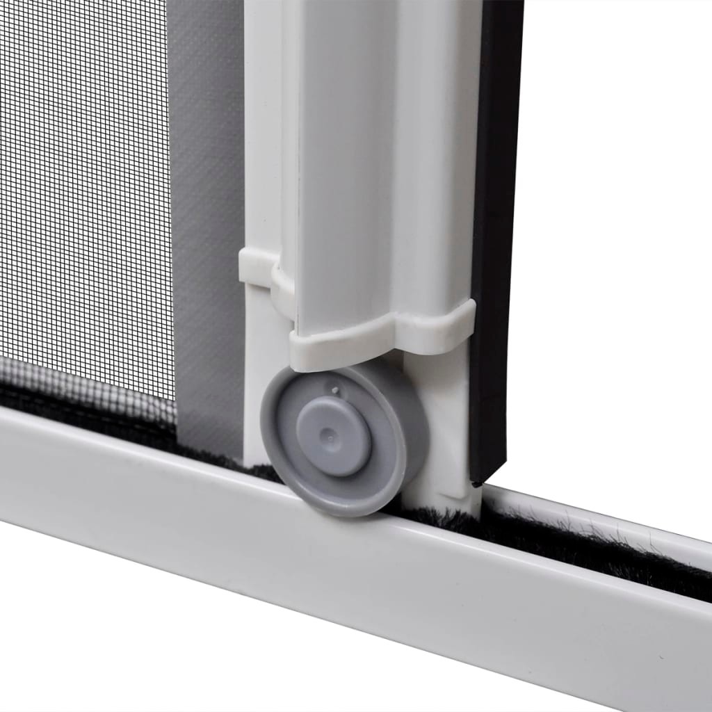 White Sliding Insect Screen for Double Doors 215 x 215 cm